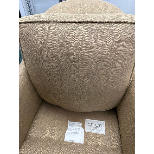 A. Rudin 1990s Pair of A. Rudin Model 615 Chairs in Neutral Designer Upholstery For Sale - Image 4 of 18