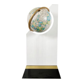 Vintage 1980s World Globe on Acrylic Stand For Sale