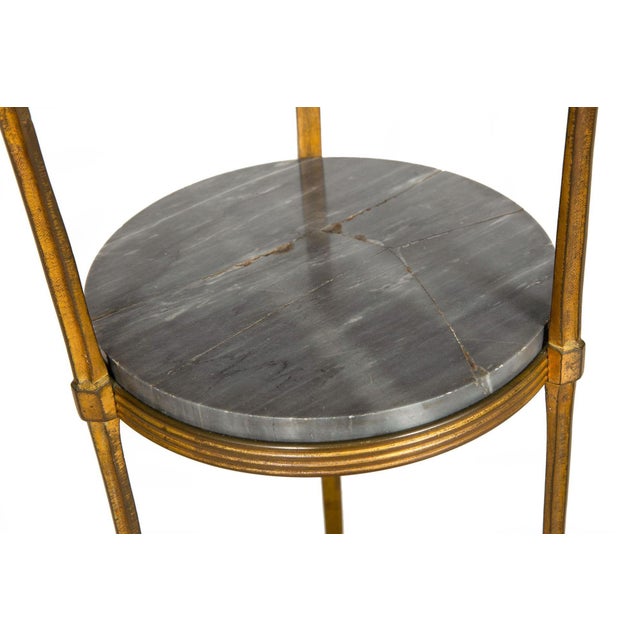French Louis XVI Style Bronze and Marble Two-Tier Table Gueridon For Sale - Image 11 of 15