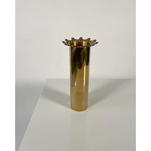 Minimalistic Brass Vase by Pierre Forssell for Skultuna, 1970s. This piece has an attribution mark, I am sure that it is...