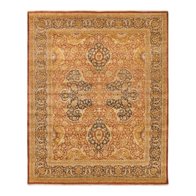Mogul Collection Hand-Knotted Area Rug - Orange 8' 4" x 10' 3" For Sale - Image 9 of 9