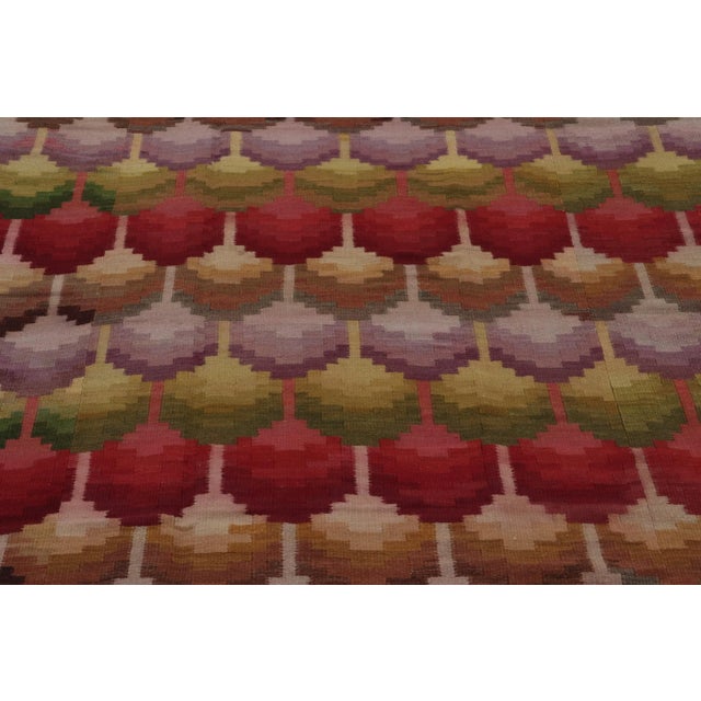 1950s Vintage Turkish Kilim in Red, With Geometric Patterns, From Rug & Kilim For Sale - Image 5 of 8