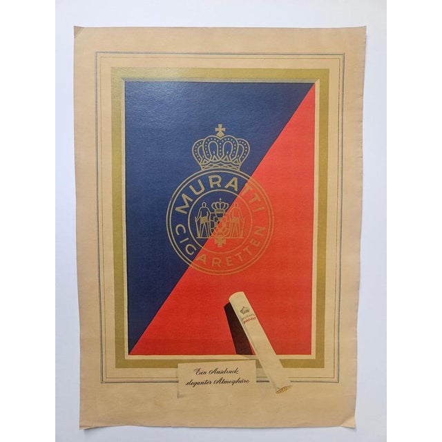 Art Deco Advertising Poster Cut Cigarettes, Germany, 1940s For Sale - Image 3 of 10