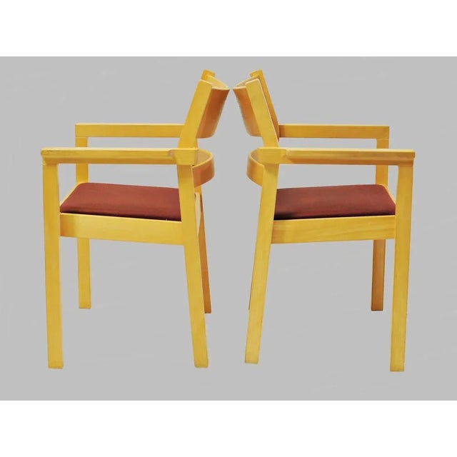 Set of two refinished Hans J. Wegner armchairs in beech. The armchairs named "The Koldinghus Chair" after the old Danish...