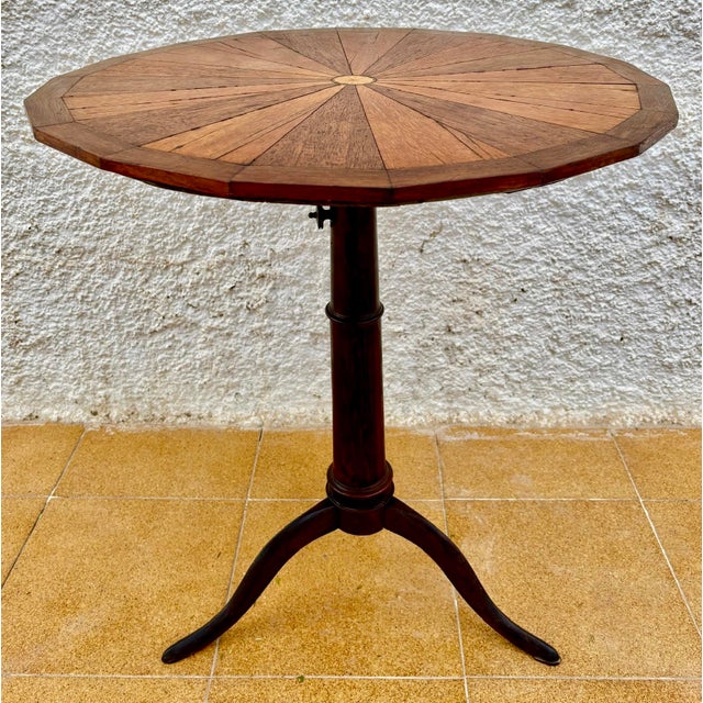 Spanish Spanish Marquetry Side Table, Mid-20th Century For Sale - Image 3 of 13