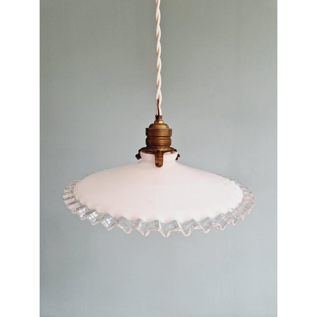 Suspension Light in White White Opaline, 1930s For Sale - Image 14 of 17