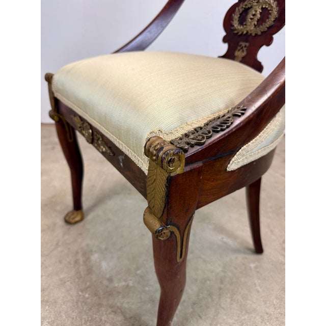 Auburn Antique French Empire / Directoire Mahogany Side / Dining Chairs Restored For Sale - Image 8 of 12