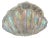 Vintage Iridescent Glass Shell Napkin Holder / Guest Towel Holder For Sale