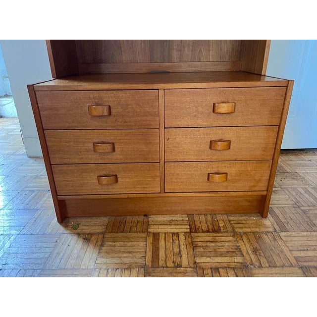 Mid-Century Modern Domino Mid Century Modern Danish Teak Bookcase on Chest. For Sale - Image 3 of 9