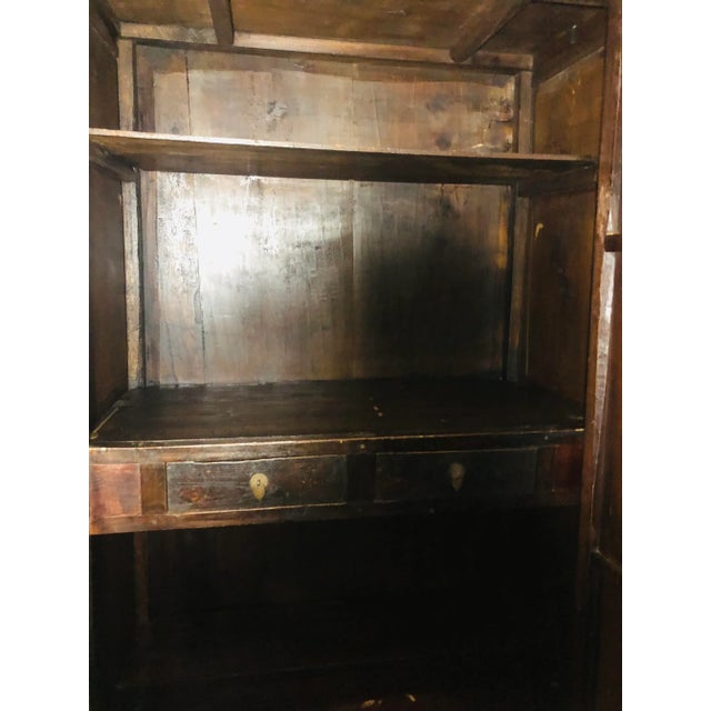 Antique Chinese Chinoiserie Red Lacquer Armoire Cabinet For Sale - Image 9 of 13