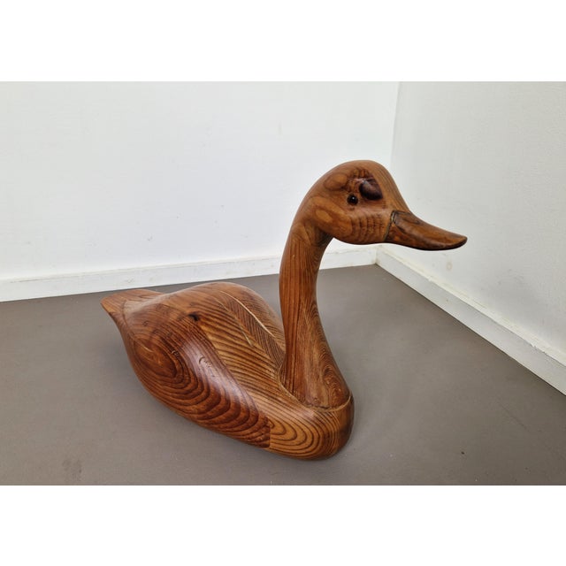 1990s Carved Pine Goose Figuirine, Canada, 1993 For Sale - Image 5 of 11