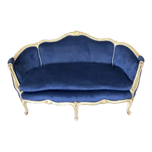 Antique Louis XV Style Painted and Gilt Settee