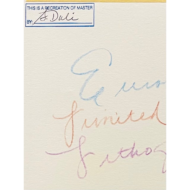 1970s Melting Clock Surrealist Abstract Lithograph Attribute Salvador Dali For Sale - Image 10 of 12