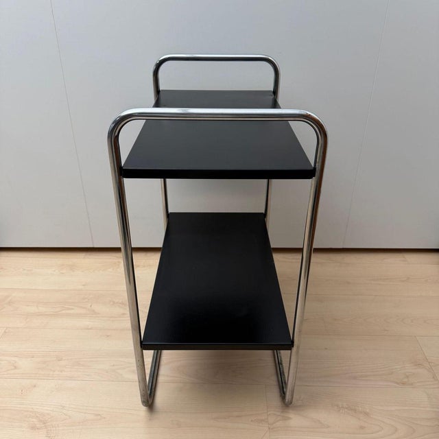 Metal Steel Tube Side Table in Black and Chrome from Mauser Werke, Germany, 1950 For Sale - Image 7 of 18