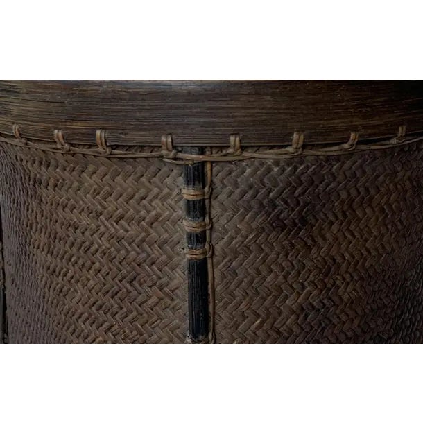 1950s Rattan Basket Dayak Tribe Hand-Woven From Kalimantan, Borneo, Mid 20th Century For Sale - Image 5 of 6