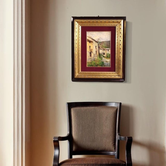 1930s Italian Artist, View of Houses, 1930, Oil on Board, Framed For Sale - Image 5 of 16