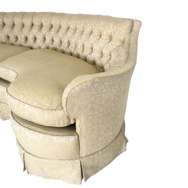 Vintage Hollywood Regency Curved & Tufted Sofa Chairish