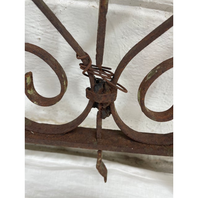 Late 19th Century Late 19th Century Hand Forged Rustic Wrought Iron Fence / Panel From New Orleans For Sale - Image 5 of 8