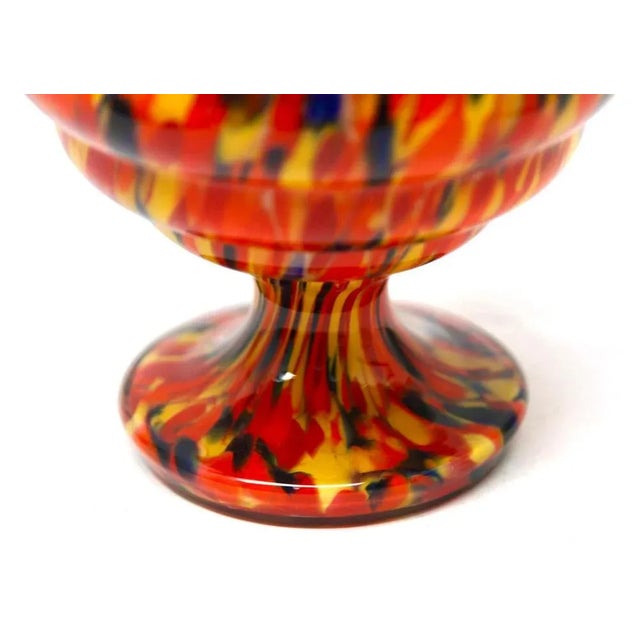 Pique Fleurs Vase in Multi Color Decor with Grille, 1930s For Sale - Image 10 of 13