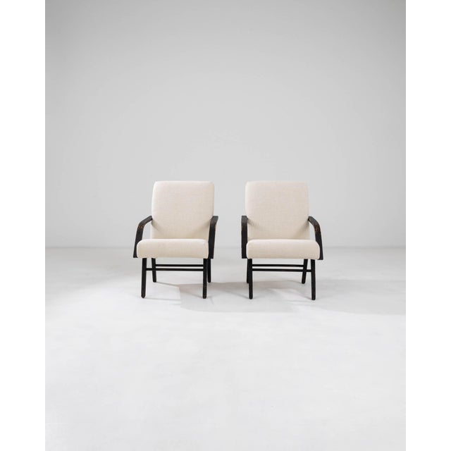 1960s Czechia Upholstered Armchairs - A Pair For Sale - Image 17 of 18
