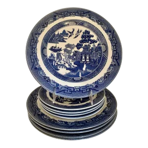 Vintage Blue Willow Johnson Bros Dinner Ware -Set of 9