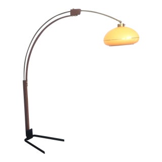 Vintage Bentwood & Brass Arc Lamp For Sale