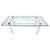 Mid-Century Modern Tobia Scarpa Chrome Base Rectangle Glass Top 4 Cylinder legs Dining Table Mint For Sale - Image 3 of 7