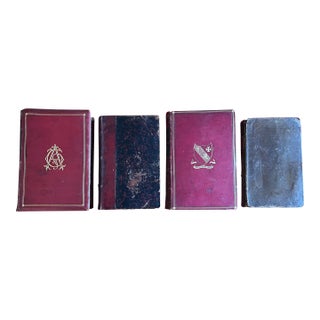 Fine Leather Bindings - Antique Books - 4 Volumes For Sale