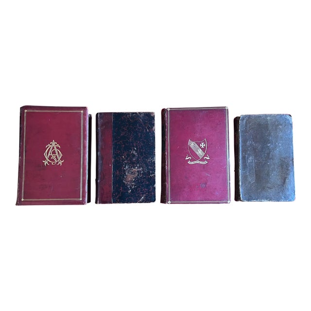 Fine Leather Bindings - Antique Books - 4 Volumes For Sale