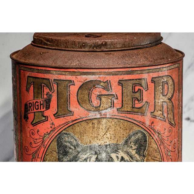 An neat example of early American advertising and country store memorabilia, this large circa 1910 Tiger Chewing Tobacco...