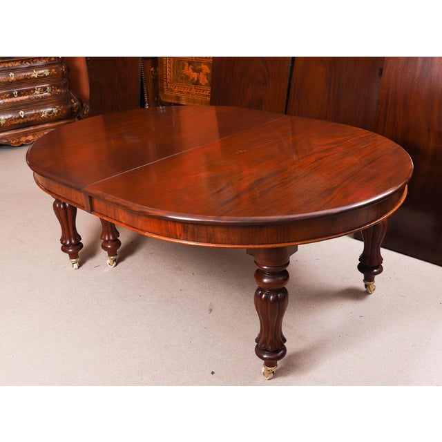 Cream Antique Flame Mahogany Extending Dining Table and Chairs, 1800s, Set of 17 For Sale - Image 8 of 18