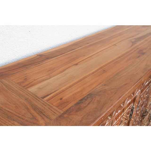 Finely Carved Coromandel Whitewash Sideboard For Sale - Image 9 of 10