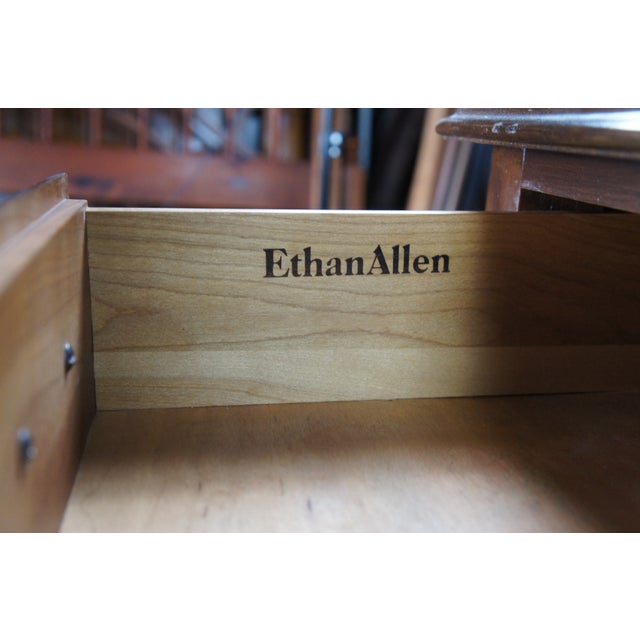 Brown 1980 Ethan Allen Georgian Court Cherry Lowboy Console Table Hall Chest 11-9205 For Sale - Image 8 of 14