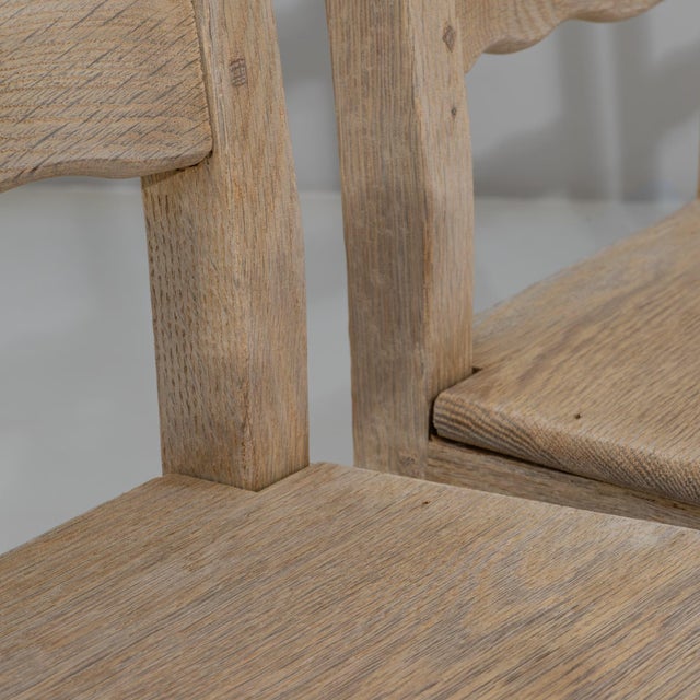 20th Century French Provincial Oak Ladder-Back Dining Chairs - Set of 6 For Sale - Image 4 of 18