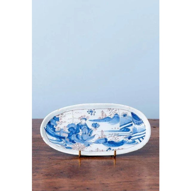 Blue and White Chinoiserie Tray from Nevers Faience For Sale - Image 10 of 10