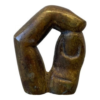 Brazilian Modern Bronze Sculpture of Two Fingers Snapping on Acrylic Base, 1980s For Sale