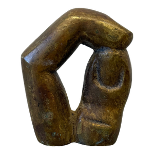 Brazilian Modern Bronze Sculpture of Two Fingers Snapping on Acrylic Base, 1980s