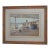 Framed French Print Figures on a Veranda by Beach For Sale