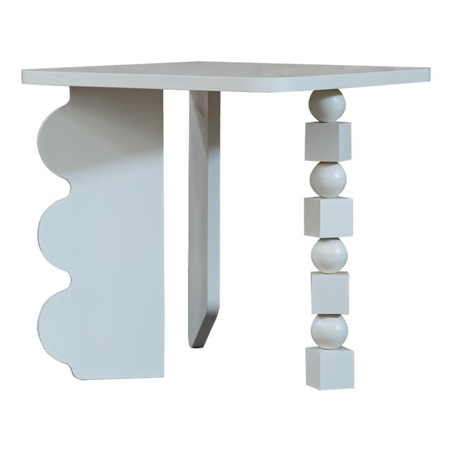Subtle Ecru Puzzle Side Table by Majbele For Sale