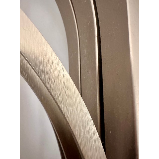 1990s 1990s Ethan Allen Radius Collection Brushed Nickel Three-Panel Architectural Folding Room Divider For Sale - Image 5 of 18