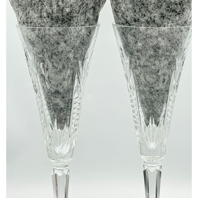 2000 - 2009 Waterford Crystal 12 Days of Christmas #1 Partridge in a Pear Tree Champagne 2pc For Sale - Image 5 of 10