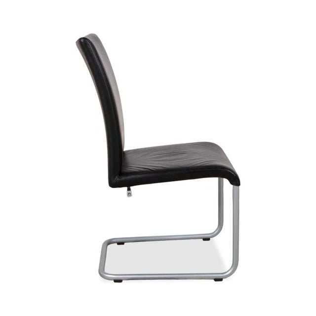 D2 Chairs in Black Leather from Hülsta, Set of 6 For Sale - Image 15 of 18