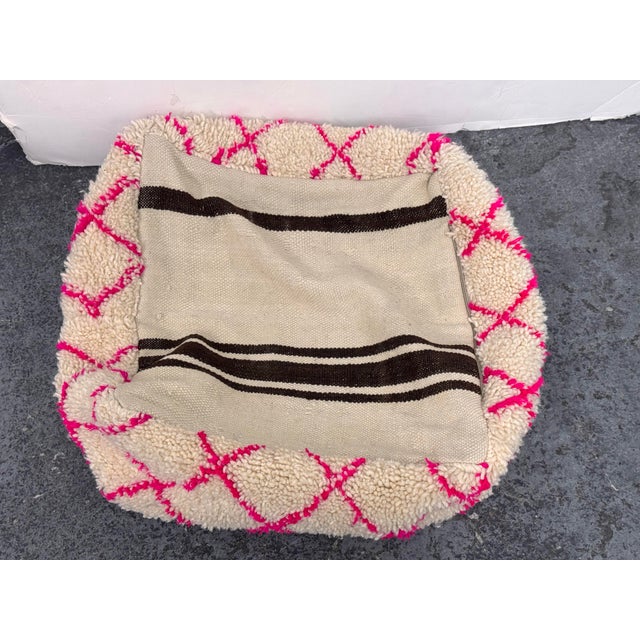 Moroccan Handmade Pouf Cover For Sale - Image 9 of 12