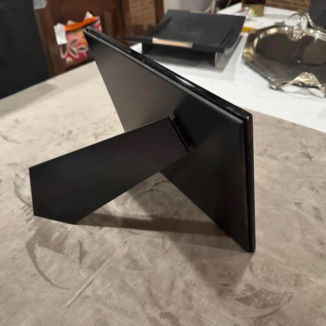 1990s Modern Black Lacquered Wood Italian Double Picture Frame by Bussolari For Sale - Image 6 of 10