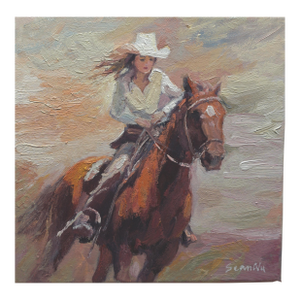 Original Oil Painting, Portrait of a Female Rider