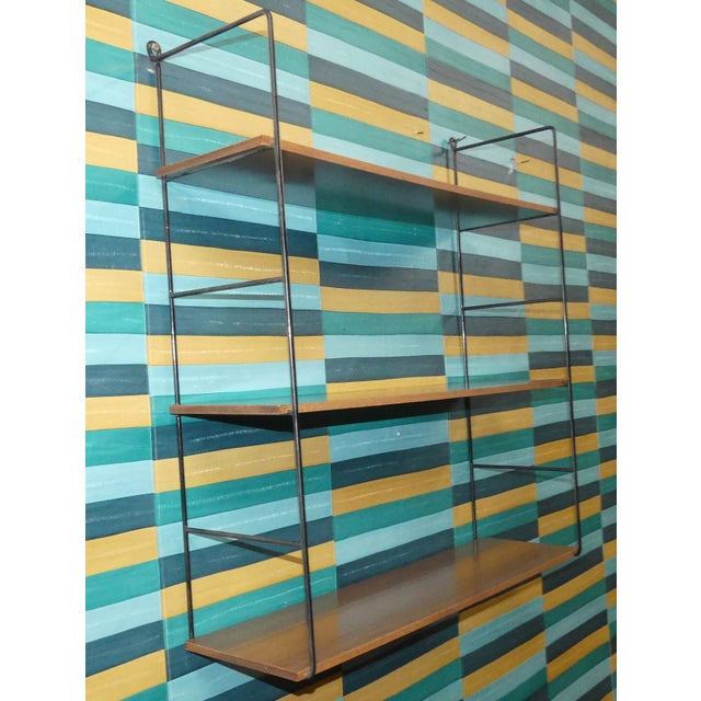 Metal Mid-Century Modern String Shelves in Formica and Black Ladders, 1960s For Sale - Image 7 of 12