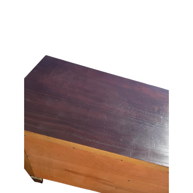 Vintage Ethan Allen Horizons Buffet Sideboard Dark Walnut Buffet Console Cabinet For Sale - Image 16 of 18
