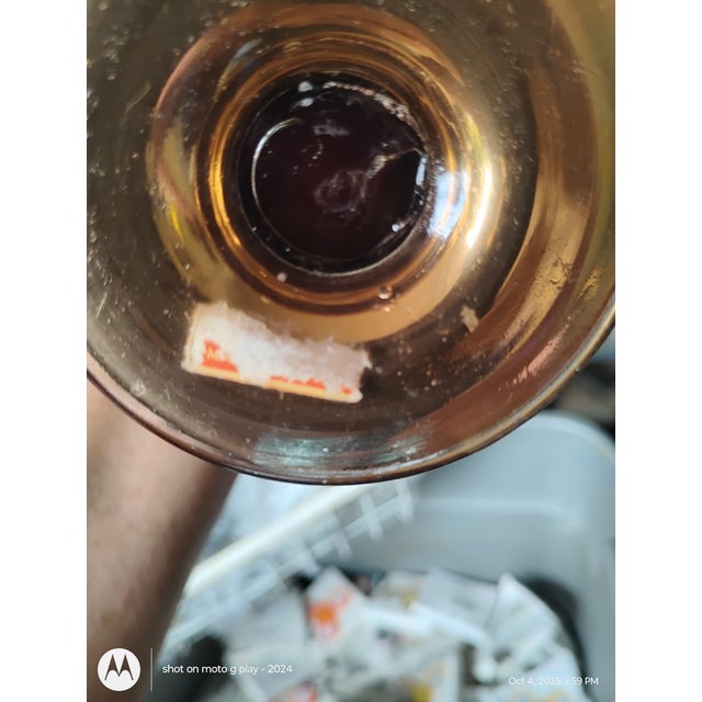 Murano Murano Ruby Glass Decanter and Glasses Antique For Sale - Image 4 of 6