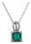 Natural Emerald Diamond Pendant Necklace 18" 14k White Gold 2.41 TCW Certified For Sale