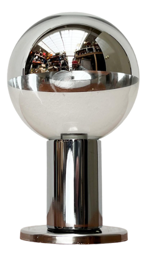 Vintage Space Age German Chrome and Glass Ceiling Lamp by Motoko Ishii for Staff, 1970s
